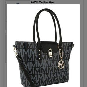 Mia K Farrow Black Konya M Signature Tote